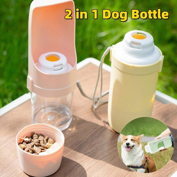 Bottiglia d'acqua per cani da viaggio 2 in 1 Distributore d'acqua per animali domestici Alimentatore per bere Alimentatore per cani da viaggio Alimentatore d'acqua per animali domestici Tazza portatile all'aperto Prodotti per animali domestici