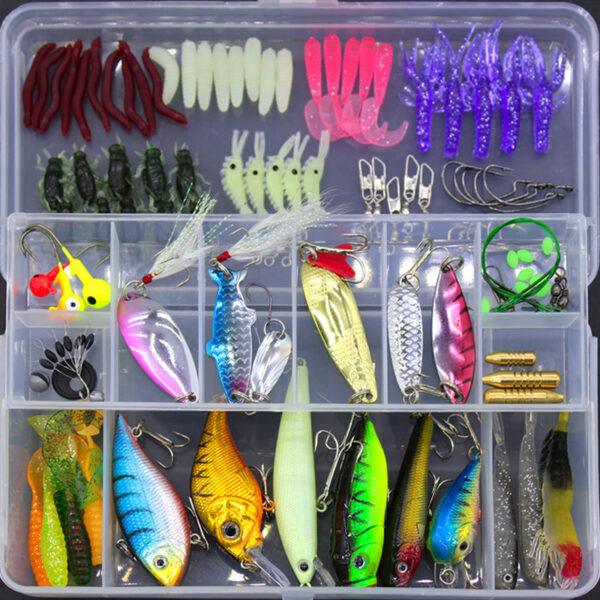 Set di esche morbide con paillettes per attrezzatura da pesca