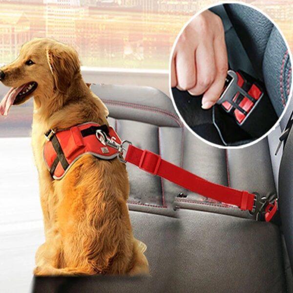 Regolabile Pet Cat Dog Car Seat Belt Pet Seat Vehicle Dog Harness Clip di piombo Leva di sicurezza Trazione Collari per cani