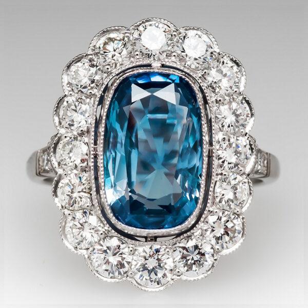 Anello di lusso con gemme colorate intarsiate blu mare da donna - Image 4