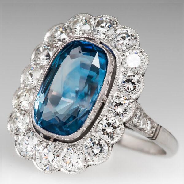Anello di lusso con gemme colorate intarsiate blu mare da donna - Image 2