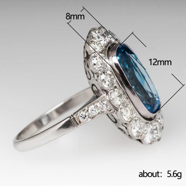 Anello di lusso con gemme colorate intarsiate blu mare da donna - Image 5