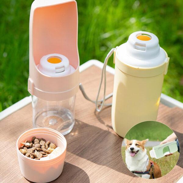 Bottiglia d'acqua per cani da viaggio 2 in 1 Distributore d'acqua per animali domestici Alimentatore per bere Alimentatore per cani da viaggio Alimentatore d'acqua per animali domestici Tazza portatile all'aperto Prodotti per animali domestici - Image 8
