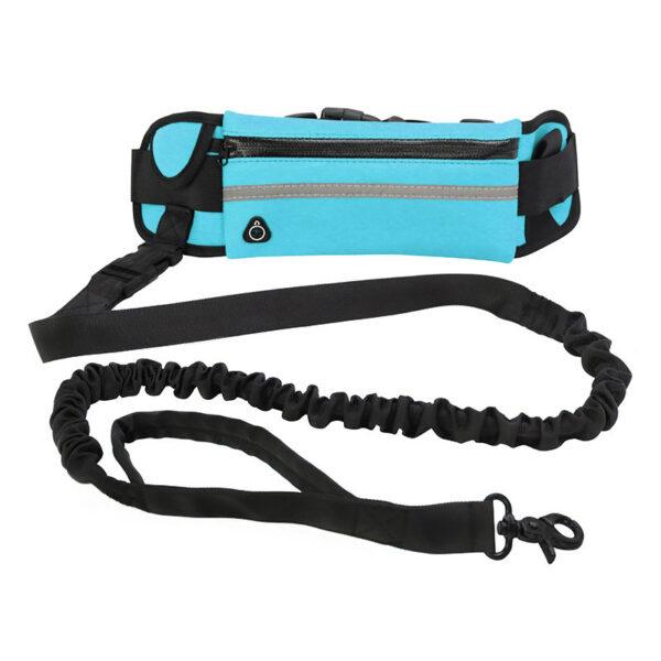 Guinzaglio per cani a mani libere Cintura per passeggiate e addestramento per animali domestici con guinzaglio bungee ammortizzante fino a 180 libbre tasca per telefono per cani di taglia grande e portaborraccia - Image 7